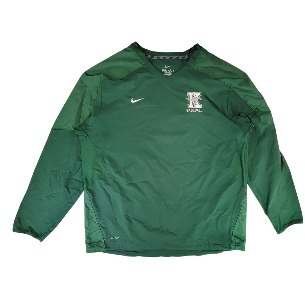 Nike Dri Fit Baseball Pullover Jacket Green XL